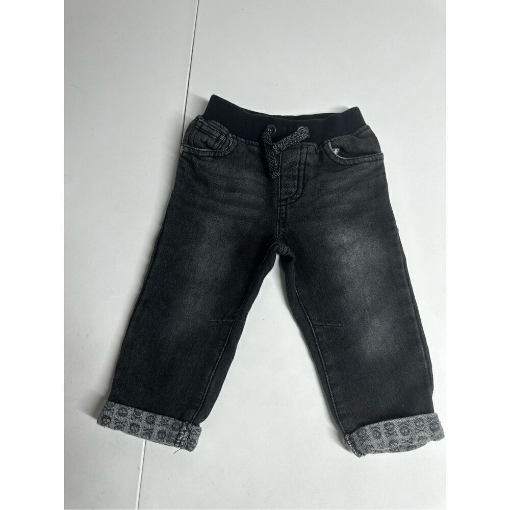 R' Us Koala KIK Black Jeans 6-9M  Black & Grey Skull on the Pocket